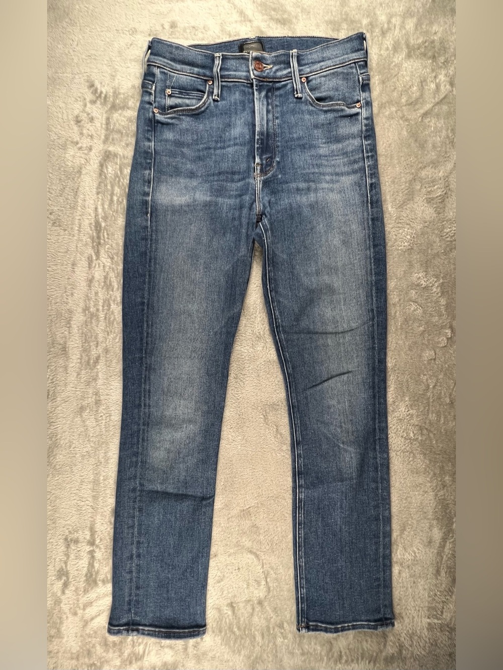 Mother Jeans Womens 27 Blue Mid Rise Dazzler Ankle Straight Leg Stretch Made USA